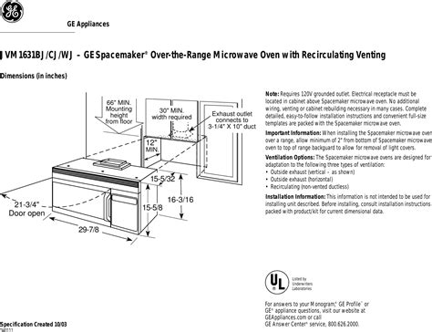 General Electric Microwave Jvm540dmww Diagram