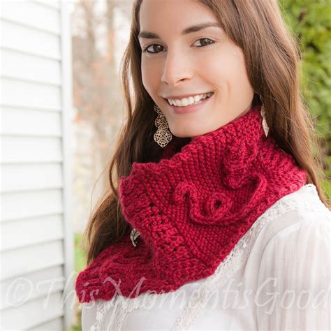 Loom Knit Scarf, Cowl, Shawl Pattern. Wild Rose Cowl, Scarf, Scarflet, | This Moment is Good