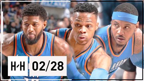 OKC Thunder BIG 3 Full Highlights vs Mavericks (2018.02.26) - Russell ...