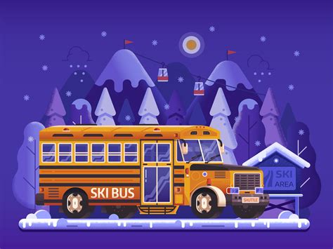 Mountain Ski Resort Shuttle Bus by Alex Krugli on Dribbble