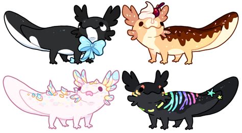 Axolotl Batch Flatsale! [CLOSED] by Fishtrout on DeviantArt | Cute animal drawings kawaii ...