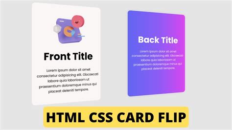 3D Card Flip Hover Effect Using HTML & CSS Only | CSS Flip Card On ...