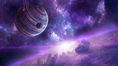 Planet in a purple nebula - backiee