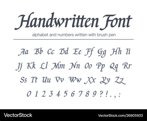 Universal handwritten italic font hand drawn Vector Image