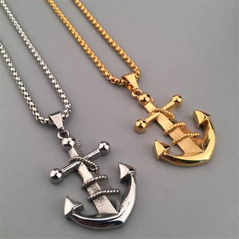 New Fashion Nautical Jewelry NEW Gold Silver Plated Anchor Pendant ...