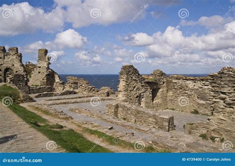 Tintagel Castle ruins stock photo. Image of stone, fort - 4739400