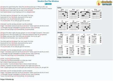 Hợp âm: Smokin Out The Window - cảm âm, tab guitar, ukulele - lời bài ...