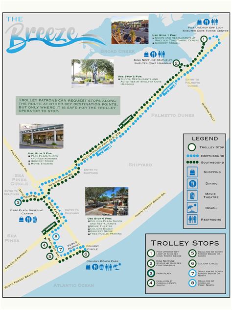 The Breeze Route Map | Route, Route map, Palmetto dunes