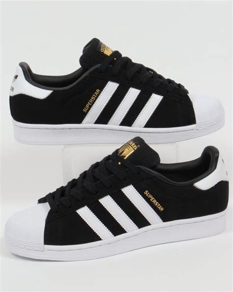 Adidas Superstar Suede Trainers Black/White,originals,shell toe,shoe