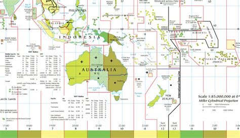 Large detailed Time Zones map of Australia and Oceania | Oceania ...