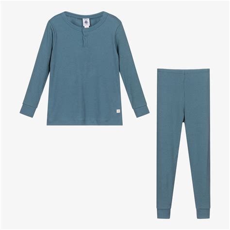 Petit Bateau - Blue Ribbed Pyjamas | Childrensalon Outlet