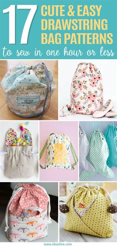 17 Easy Drawstring Bag Patterns to Sew In One Hour or Less