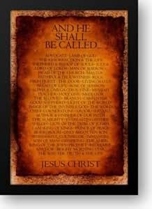 Amazon.com: Names of Christ - And He Shall Be Called... 27x38 Framed ...