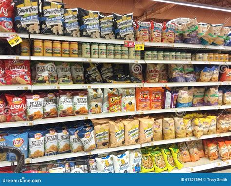 Grocery Store Interior Snacks and Chips Aisle Editorial Stock Image ...