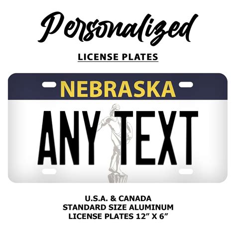 Custom Nebraska License Plate Personalized Name All 50 - Etsy