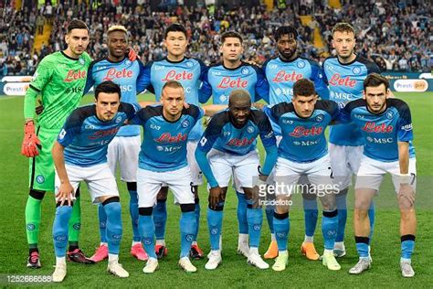 Napoli players pose for a team photo during the Serie A football ...