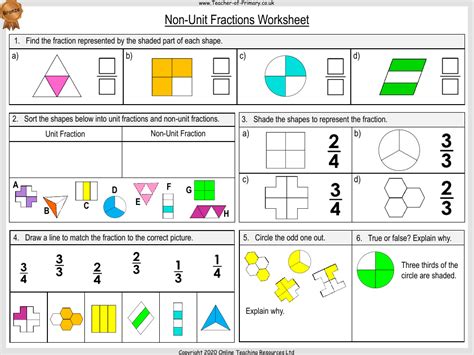 Non-Unit Fractions - Worksheet | Maths Year 2