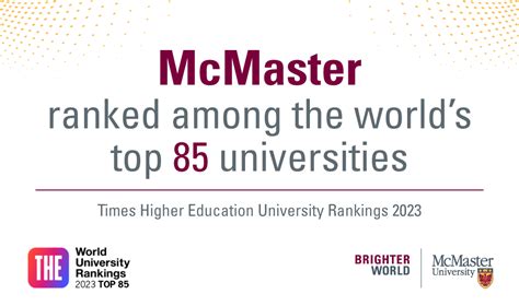 Partnerships, research excellence and teaching drive McMaster’s top 100 ...