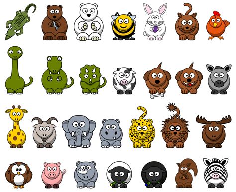 Buy 28 Cartoon Animals for Kids Clipart in SVG Online in India - Etsy