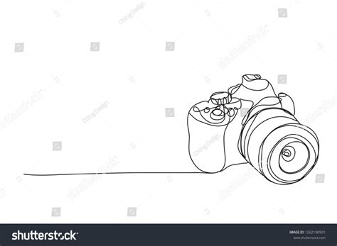 Camera Line Drawing Style Vector Design Stock Vector (Royalty Free) 1262190901 | Shutterstock