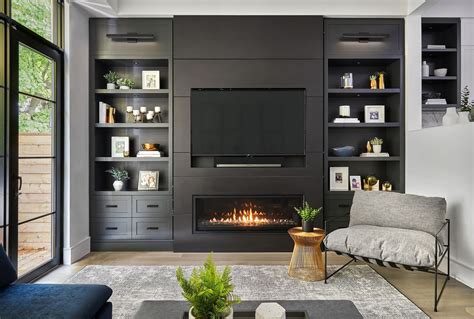 modern built in tv wall unit designs with fireplace - Carma Mccann