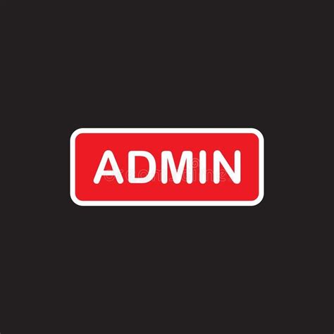 Admin red button sign. Vector illustration on black background. royalty free illustration ...