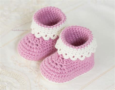 Pink Lady Baby Booties | AllFreeCrochet.com