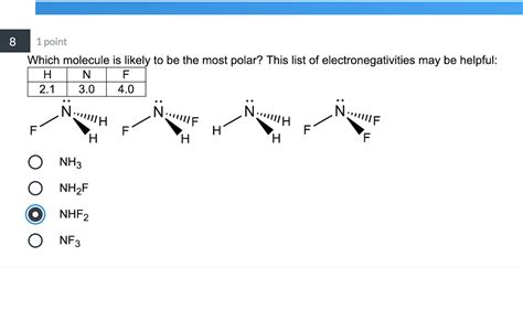 Solved 5 1 point Given the Lewis structure of PF3 below, | Chegg.com
