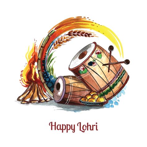 Happy lohri holiday punjabi festival card background 5041681 Vector Art at Vecteezy