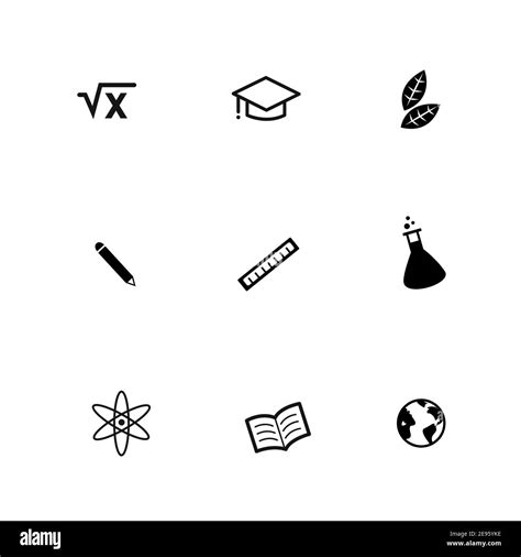 School subjects icons. Symbols for the educational sector. High quality ...