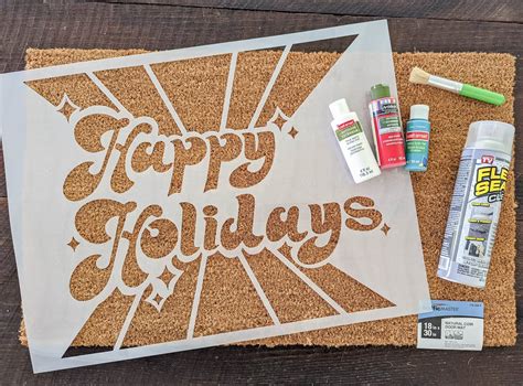 DIY Christmas Doormat: How to Paint and Seal a Doormat so it Lasts