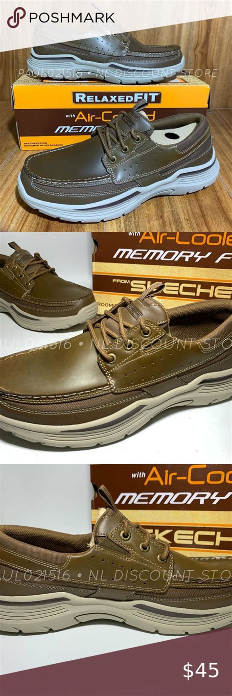 SKECHERS Men's Relaxed Fit Air-Cooled Memory Foam Boat Shoes, Brown ...