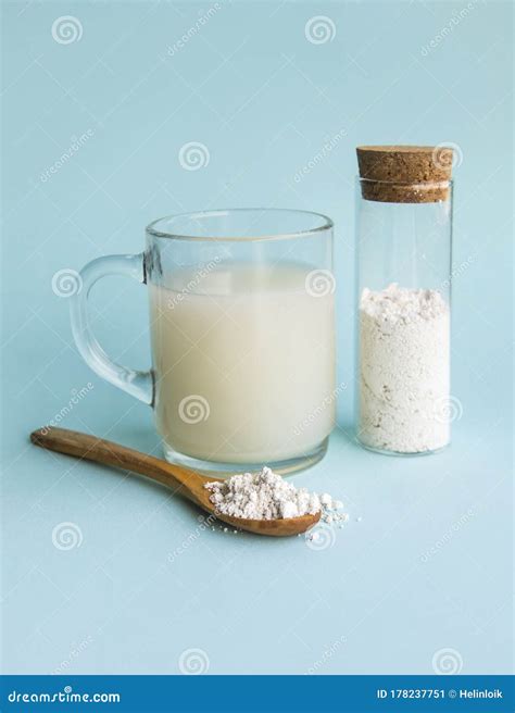 Diatomaceous Earth Also Known As Diatomite Mixed in Glass of Water Good ...