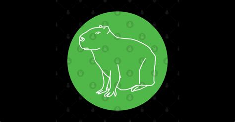 Capybara Minimal Line Drawing Green Circle - Capybara - T-Shirt | TeePublic