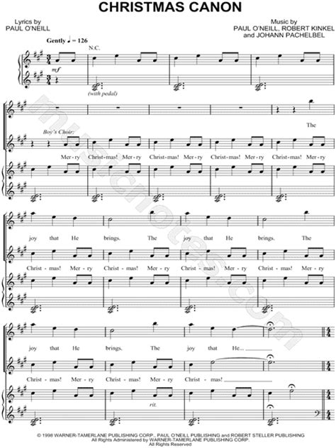 Trans-Siberian Orchestra "Christmas Canon" Sheet Music in A Major (transposable) - Download ...