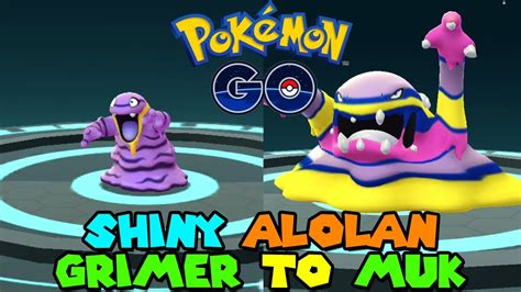 Evolving SHINY ALOLAN GRIMER TO SHINY ALOLAN MUK IN POKEMON GO - YouTube