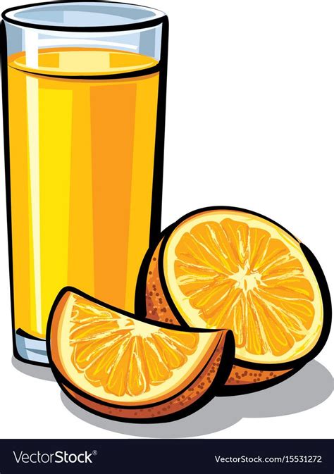 Orange juice glass vector image on VectorStock | Orange juice, Orange, Juice