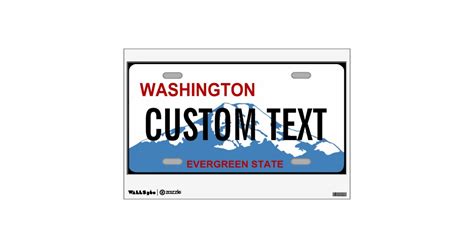 Washington custom license plate wall decal | Zazzle