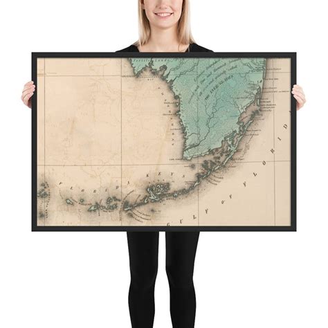 Florida Keys Map 1883 Vintage Nautical Atlas Framed Poster - Etsy