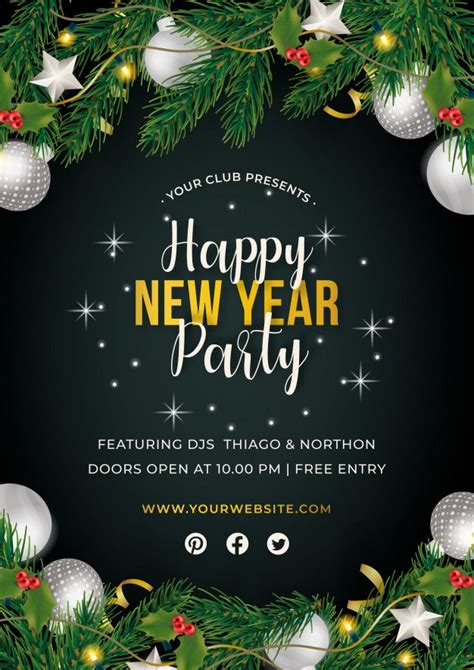 New year party poster Free Vector | Free Vector #Freepik #freevector #freebackground #freeposter ...