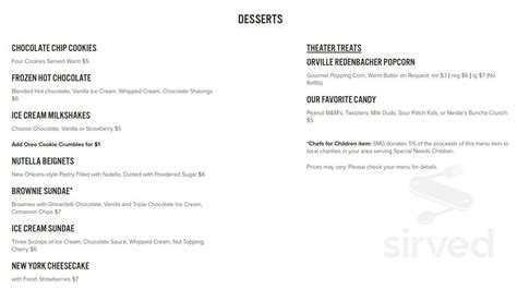 Studio Movie Grill menus in Dallas, Texas, United States