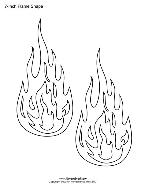 Flame Outline Printable - Tim's Printables