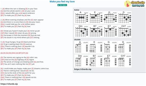 Chord: Make you feel my love - tab, song lyric, sheet, guitar, ukulele | chords.vip