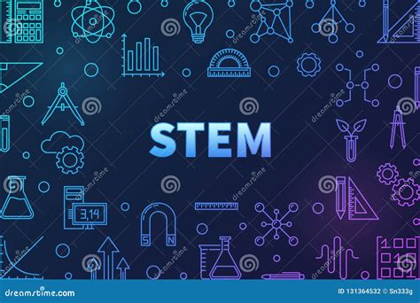 Science, Technology, Engineering and Math Colored Frame Stock Vector - Illustration of calc ...