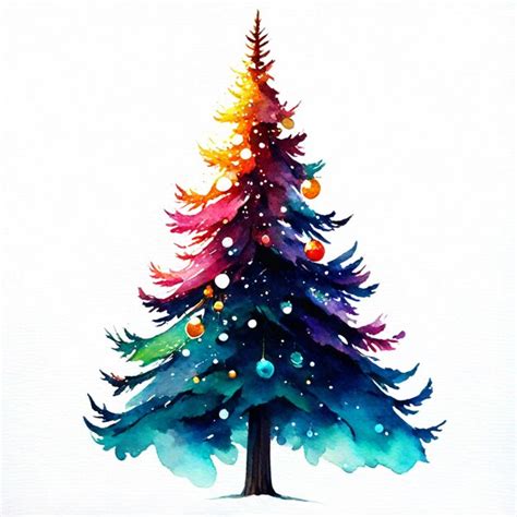 Premium AI Image | pine tree with christmas decorations