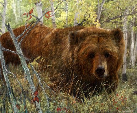 Grizzly Bear Painting by Roy Kastning