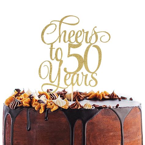 Buy Cheers to 50 Years Cake Topper - 50th Birthday Cake Topper,50 Cake Topper,happy 50th ...