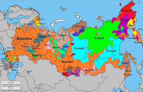 Map of Languages spoken in Russia | Mapa historico, Mapa de geografía, Mapas del mundo