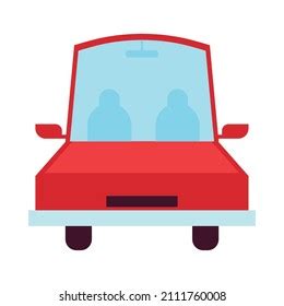 Red Front View Car Cartoon Stock Vector (Royalty Free) 2111760008 | Shutterstock