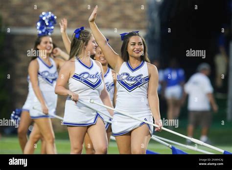 DURHAM, NC - SEPTEMBER 29: Duke Blue Devils cheerleaders prior to the ...